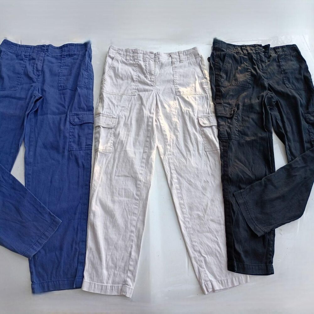 Chico's 3 Pairs Women's Pants, Black, Blue and White Trousers